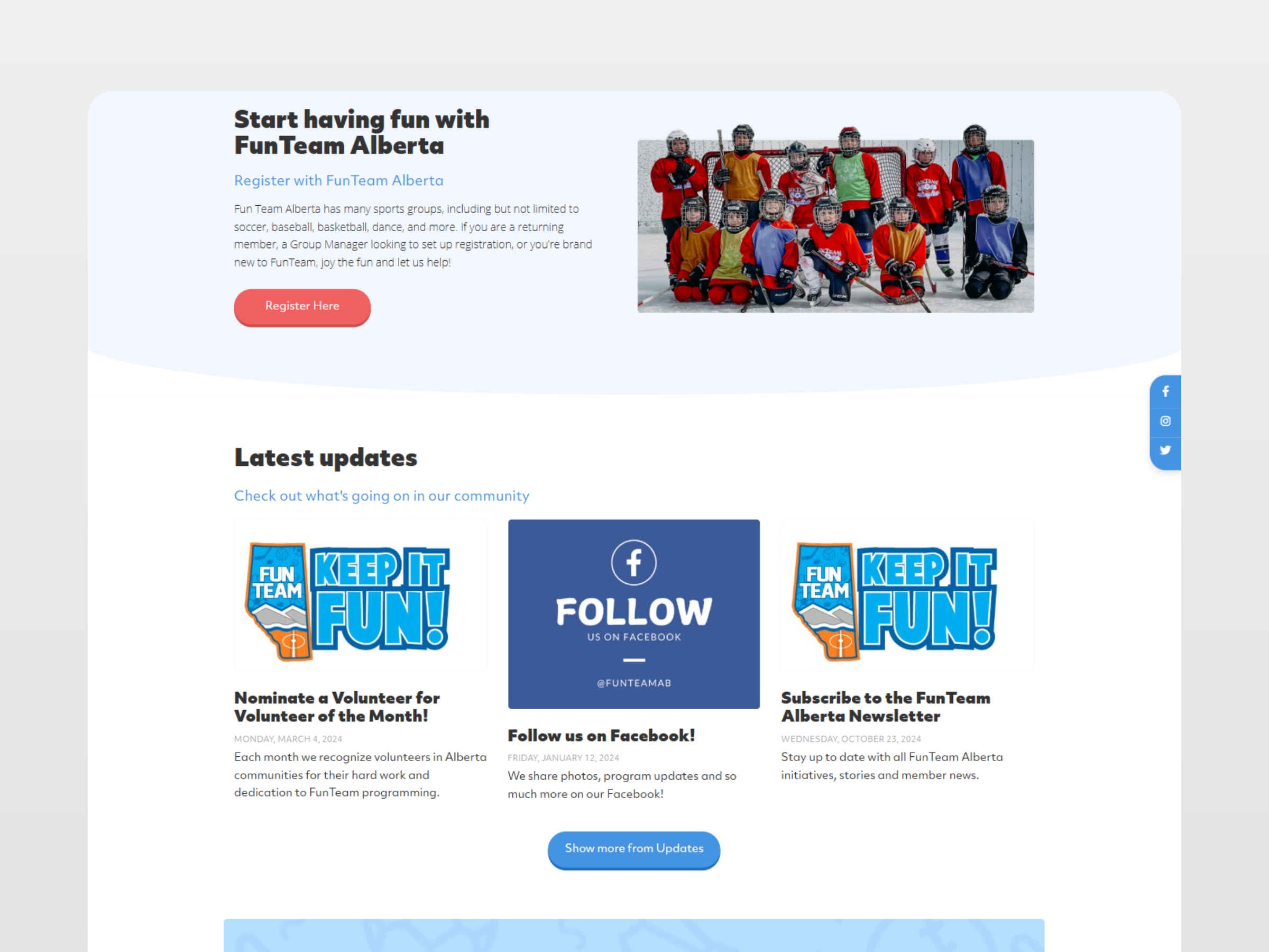FunTeam Alberta registration portal
