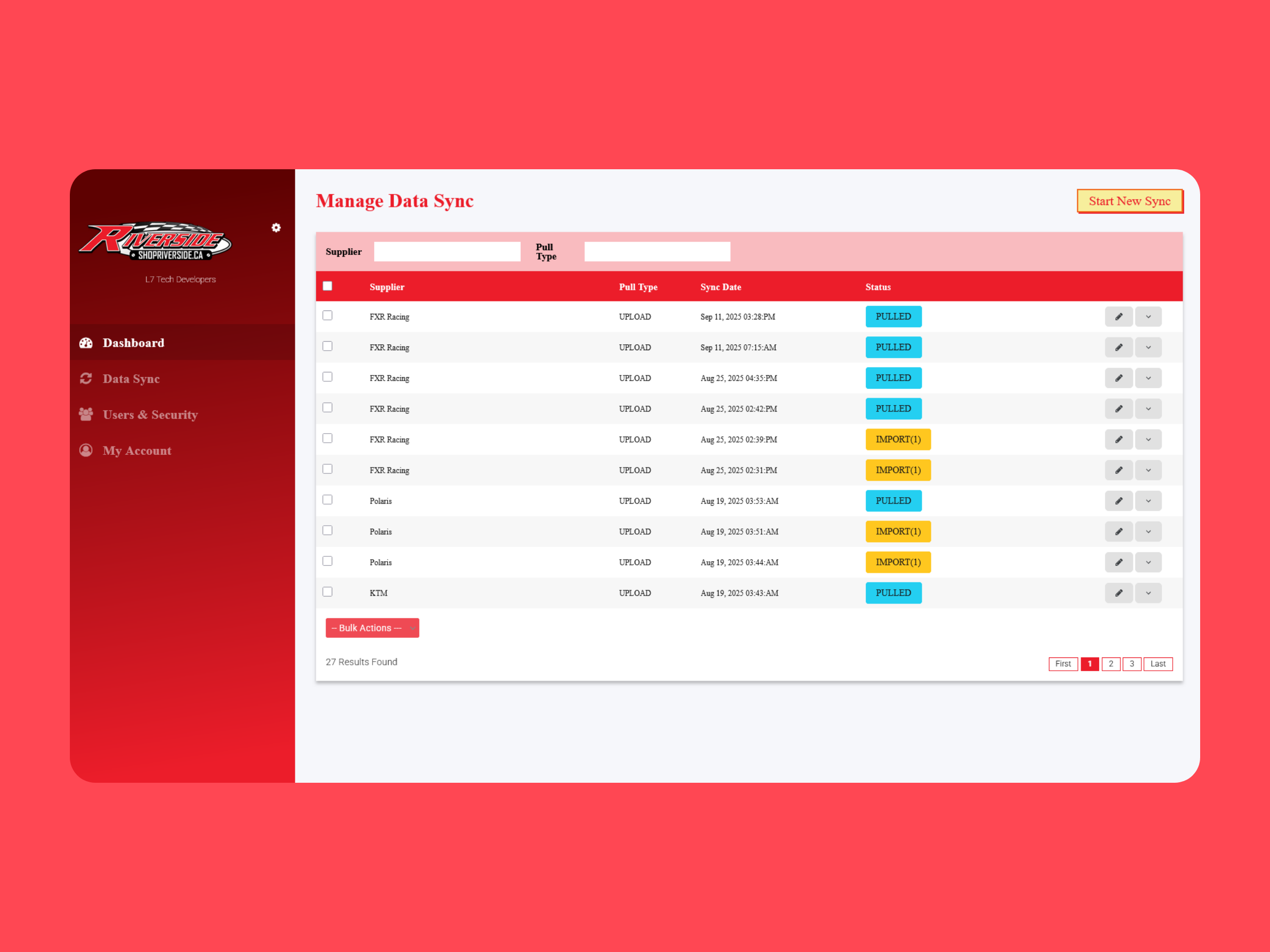 Shop Riverside middleware dashboard